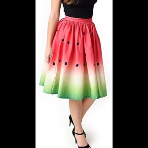 Unique vintage watermelon print skirt.